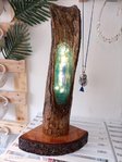 Handmade Designerlampe Holzlampe 47cm LED Lampe Tischlechte