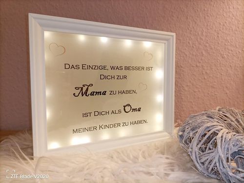 Beleuchteter Bilderrahmen "Mama-Oma" LED Beleuchtung Geschenk Muttertag Weihnachten Geburtstag